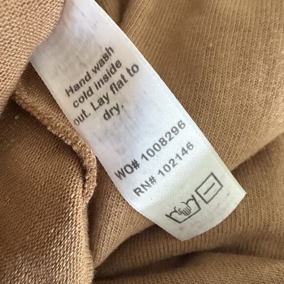 Michael Stars Harlow Cowl Neck Top Madison Brushed Jersey Camel 2196 Large - Picture 7 of 7